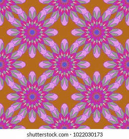 New color seamless pattern with many flower.
