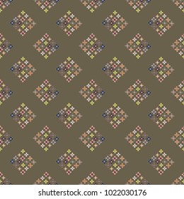 New color seamless pattern with many flower.