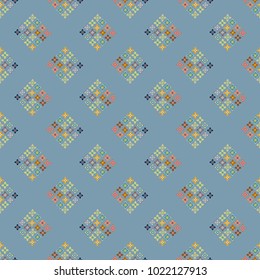 New color seamless pattern with many flower.