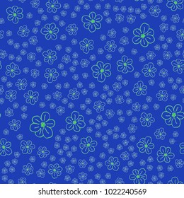 New color seamless pattern with many flower.