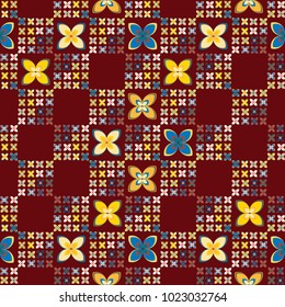 New color seamless pattern with many flower.