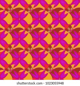 New color seamless pattern with many flower.