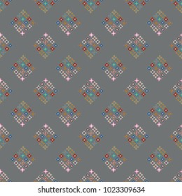 New color seamless pattern with many flower.