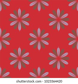 New color seamless pattern with many flower.