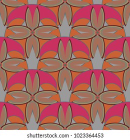New color seamless pattern with many flower.