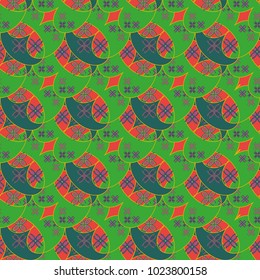 New color seamless pattern with many flower.