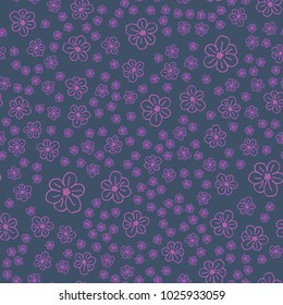 New color seamless pattern with many flower.