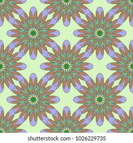 New color seamless pattern with many flower.