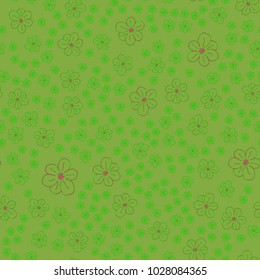 New color seamless pattern with many flower.
