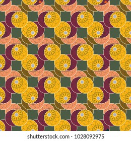 New color seamless pattern with many flower.