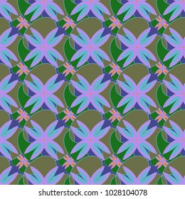 New color seamless pattern with many flower.