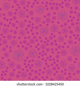 New color seamless pattern with many flower.
