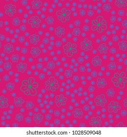 New color seamless pattern with many flower.