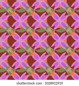 New color seamless pattern with many flowers