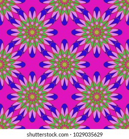 New color seamless pattern with many flower.