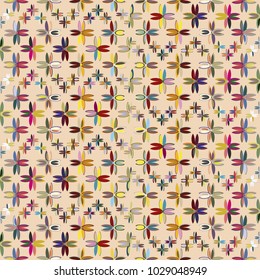 New color seamless pattern with many flower.