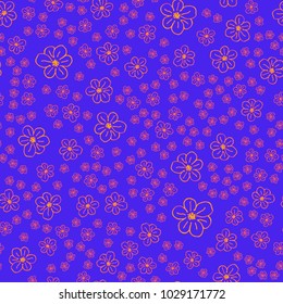 New color seamless pattern with many flower.