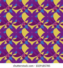New color seamless pattern with many flower.