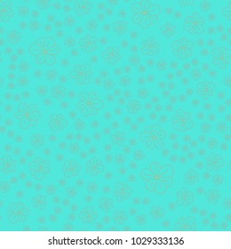 New color seamless pattern with many flower.