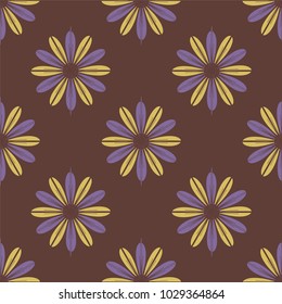 New color seamless pattern with many flower.