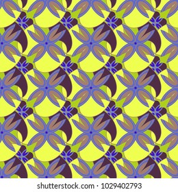 New color seamless pattern with many flower.