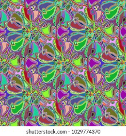 New color seamless pattern with many flower.