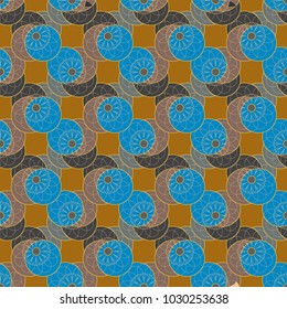 New color seamless pattern with many flower.