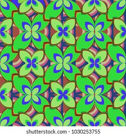 New color seamless pattern with many flower.