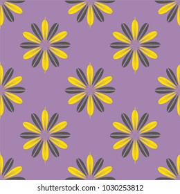 New color seamless pattern with many flower.
