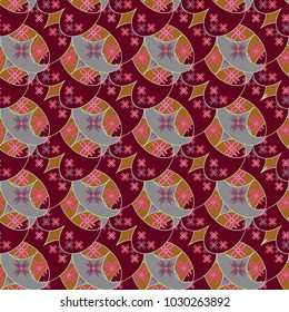 New color seamless pattern with many flower.