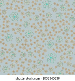 New color seamless pattern with many flower.