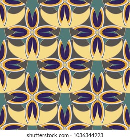 New color seamless pattern with many flower.