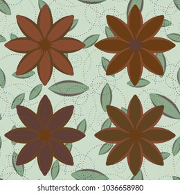 New color seamless pattern with many flower.