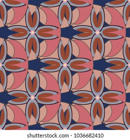 New color seamless pattern with many flower.