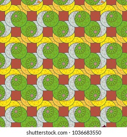 New color seamless pattern with many flower.