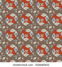 New color seamless pattern with many flower.
