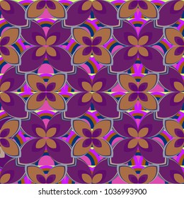 New color seamless pattern with many flower.