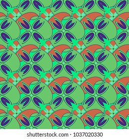 New color seamless pattern with many flower.