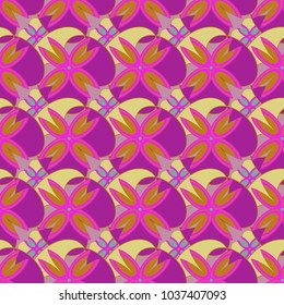 New color seamless pattern with many flower.