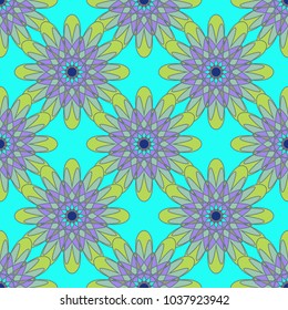 New color seamless pattern with many flower.