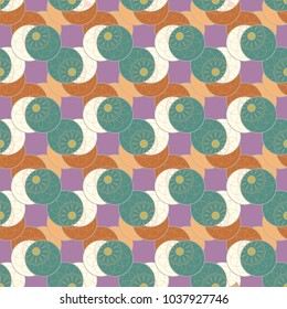 New color seamless pattern with many flower.