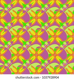New color seamless pattern with many flower.