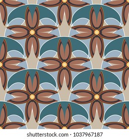 New color seamless pattern with many flower.