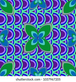 New color seamless pattern with many flower.