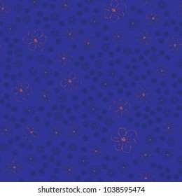 New color seamless pattern with many flower.