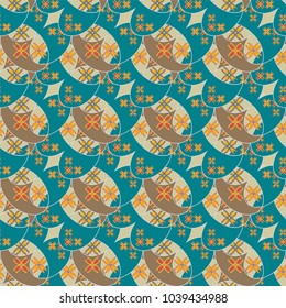 New color seamless pattern with many flower.