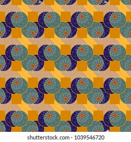 New color seamless pattern with many flower.
