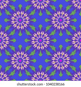 New color seamless pattern with many flower.