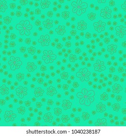 New color seamless pattern with many flower.