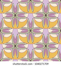 New color seamless pattern with many flower.